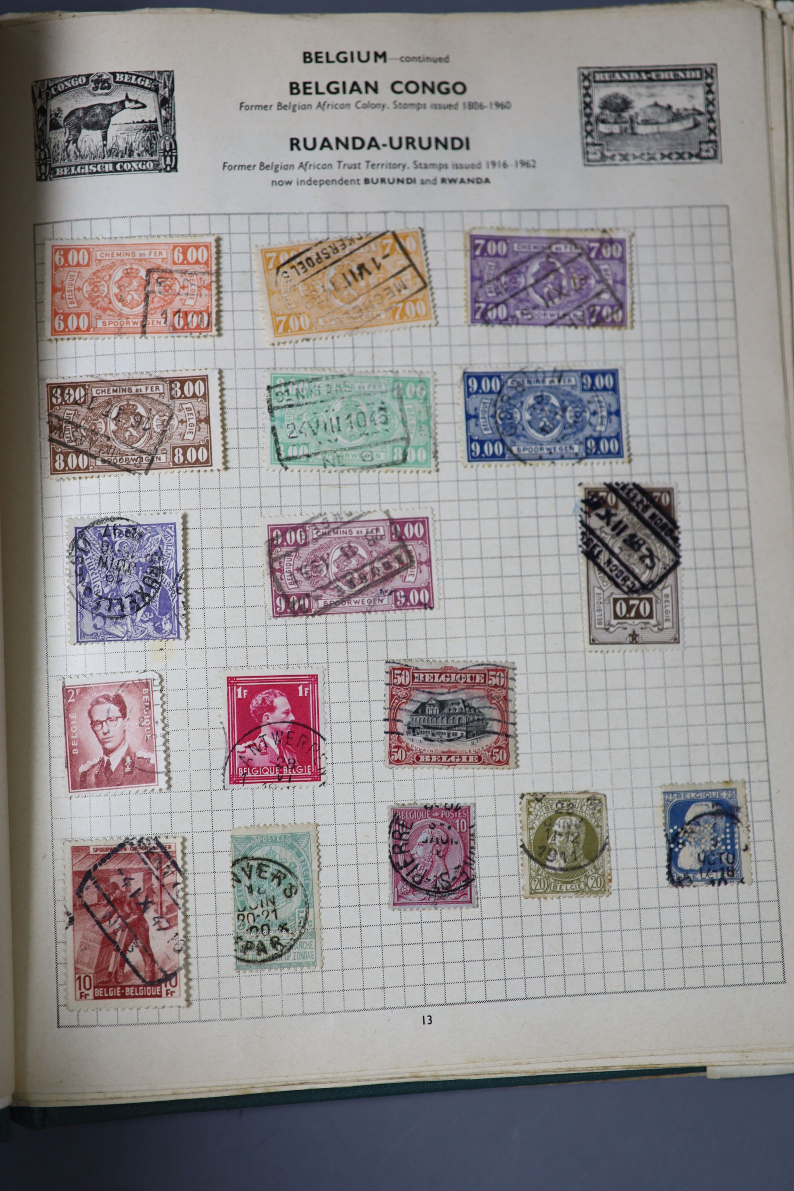 Three albums of World stamps, mostly used and various losse stamps